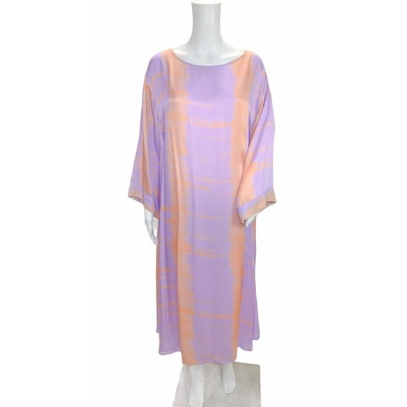 Anthropologie Norblack Norwhite Sonne Purple Gold Kaftan Dress Medium - Picture 2 of 11